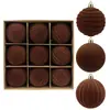 Enfeites de Natal aveludados mais vendidos da Amazon, 6/8/10cm, decorações de árvore de Natal veludo cor de vinho, bolas decorativas de Natal