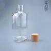 Botella de Enjuague Bucal Transparente PET 500ml Botella Plástica Plana Botella de Líquido Limpiador para el Cuidado Bucal