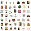 50 peças de adesivos de grafite de café de defesa adesivos decorativos para capa de celular copo d'água bagagem computador notebook adesivos atacado
