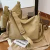 Bolso Cruzado de Lona de Gran Capacidad para Mujer Estudiante Clase Ejecutiva Bolso de Hombro de Lona Nuevo Bolso de Lona para Ocio Viajes Commuter