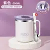 Taza de acero inoxidable con tapa de cuchara para niños, taza de oficina, taza de té, taza de agua aislada, taza de café para hombres