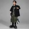 Ropa de Performance Hip-Hop para Niños, Camuflaje Estilo Hip-Hop Manga Corta para Niños, Ropa de Calle Hip-Hop de Moda para Niñas, Verano