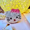 Agujero Recto Colgante de Gato de Diamante Hecho a Mano Llavero Colgante Cadena de Llaves de Coche Bolso Colgante para Niña Venta al por Mayor Creativo