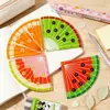 Régua de palma de fruta divertida para aprender com padrões de melancia e laranja, transferidor mini portátil criativo e personalizado, pequeno presente