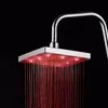 Chuveiro de teto LED com controle de temperatura e mudança de cor, quadrado para banheiro, rotação 360 graus, 8 polegadas, spray superior, direto da fábrica