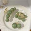 Primavera y Verano Nuevo Verde Perla Grande Pequeño Pinza de Agarre Acrílico Redondo Bola Horquilla Accesorios para el Cabello Cabeza Pinza Tiburón