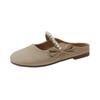 Pantuflas de Mujer 2025 Verano Nuevas Suela Suave Zapatos de Leche Lazo de Perla Estilo Pequeño Chanel Sandalias de Dedo para Usar Afuera para Mujer