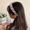 Diadema de ala ancha con diseño de cuadros y ala ancha para mujer, estilo nuevo de 2023