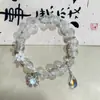 Pulsera de Cristal Artificial Colorida Esmerilada Gris Luz de Luna de Venta Caliente Mejor Amiga de Mujer Pulsera de Cuentas Hecha a Mano para Pareja Puesto de Pulseras