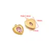 Colgante de corazón dorado diamante perla acero inoxidable colgante de animal pulsera de moda diy accesorios para collar venta al por mayor