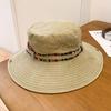 Sombrero de Pescador de Mezclilla Occidental Bordado Lavado Estilo Japonés para Mujer Verano Exterior Montañismo Ala Grande Cara Pequeña Sombrero de Sombra