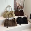 Bolso Tote de Gamuza Nuevo de Invierno Estilo Coreano Gran Capacidad Viajero Portátil Bolso de Hombro con Hebilla Magnética Combinable Bolso de Mujer