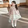Conjunto de Ropa de Otoño para Niñas 2026 Nuevo Elegante Abrigo Suéter Vestido Conjunto de Dos Piezas Vestido de Princesa para Primavera y Otoño