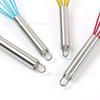 Fábrica em estoque de utensílios para assar bolos, silicone, cabo de aço inoxidável, batedor de ovos manual de 8 polegadas e liquidificador de macarrão, atacado