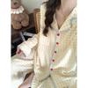 Pijama de Cuadros para Mujer, Trajes de Manga Larga para Primavera y Otoño, Ropa de Casa de Algodón Nube de Alta Gama, Ropa de Otoño Portátil, Venta al por Mayor Transfronteriza