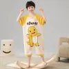 Saco de dormir Pijamas para niños de una pieza 100% algodón para niño y niña de manga larga medianos y grandes de verano finos anti-patadas ropa de casa familiar