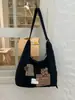 Bolsa de Compras Bordada Ecológica de Moda Japonesa Bolso de Hombro Único Informal de Moda Bolso Tote Cruzado de Tela de Mano