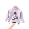 Ropa interior térmica para niños 2026 Nuevo estilo Niños medianos a grandes Otoño/Invierno Cuello semi-alto Ropa interior Camiseta de dibujos animados Manga larga Camiseta de forro polar