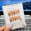 [Foto real original] Parche para uñas postizas con diseño de tulipán tridimensional, hecho a mano, para novia