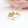 Anillo de Perla de Agua Dulce, Perla en Forma de Bun, Joyería con Forma de Corazón, Accesorios Estilo Ins, Regalo S1071061, Popular en Xiaohongshu