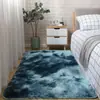 Tapete tie-dye transfronteiriço de seda e lã dropshipping atacado sala de estar quarto influenciador tapete de cabeceira capacho resistente à sujeira fácil de cuidar almofada para os pés