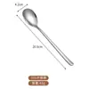 Suministrado Directamente por el Fabricante, Cucharas de Acero Inoxidable Estilo Coreano con Mangos Largos, Engrosadas para Restaurantes, Adecuadas para Remover y Comer, Venta al por Mayor