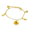 Tobillera Chapada en Oro Vietnamita para Mujer, Tobillera de Imitación Oro 18K, Color Duradero, Estilo Simple, Apta para Estudiantes, Forma de Cacahuete, Joyería de Estilo Europeo