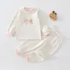 Conjunto de ropa interior térmica de otoño para bebé, capa base de terciopelo suave, estilo primavera y otoño, ropa para bebé, pijama de dos piezas separado
