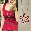 Collar de Estrella de Dopamina Pequeña Estrella Estilo Minimalista Pentagrama Cadena Larga para Sudadera Colgante Accesorio Versátil