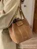 Bolso de Nicho de Gama Alta para Mujer Otoño e Invierno 2025 Nuevo Bolso Cruzado de Hombro Único Informal con Empalme Bolso Cubo Popular de Instagram