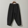 Pantalones de Hombre de Verano Finos Estilo Chino Talla Grande de 9 Puntos Sueltos Casuales Tendencia Nacional Color Sólido Algodón Lino Pantalones Cortos Venta al por Mayor