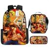 Fuente de Amazon Transfronteriza mochila de una pieza One Piece Mochila Escolar Estudiante Mochila de Luffy Bolso de Hombro Estuche para Lápices