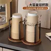 Dispensador de Copos Descartáveis Estilo Madeira de Nogueira Organizador de Armazenamento de Copos de Água Porta-Copos de Papel para Desktop Café Chá