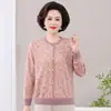 Suéter de punto de primavera y otoño para madre, camiseta elegante de manga larga, ropa para mujeres de mediana edad y mayores, top de otoño ligero, elegante y moderno