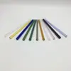 Venta al por mayor de fábrica Pajita de vidrio de borosilicato alto 8*200 tubo recto simple codo color transparente resistente al calor pajita para té de leche