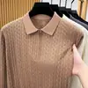 Suéter polo de meia-zip estilo Old Money para homens, primavera/outono 2026, casual de negócios, luxo leve, gola virada, malha, camiseta de baixo