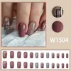 Pontas de Unha Europeias e Americanas Estilo Doce-Cool com Glitter, Padrões de Linhas Simples Estilo Ins, Design Curto, Efeito Iluminador, Unhas Postiças, Unhas Usáveis