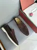 Mocassins Masculinos Lp de Couro Genuíno Camurça, Sapatos Casuais Slip-On Leves de Solado Macio, Venda Quente Transfronteiriça, Fornecimento Direto