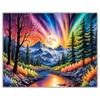5diy Pintura de Diamantes Diamante Completo Paisaje Nocturno Aurora de Ensueño Material de Pegatina Hecho a Mano Bordado de Diamantes del Paisaje Diamante Brillante