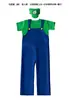 Disfraz Super Mary de Halloween Mario Manga Larga Corta Niños Adulto Actuación Padre-Hijo cosplay Dividido