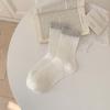 Calcetines de Verano para Mujer, Estilo Ballet, Calcetines Grises de Malla Fina Transpirables hasta Media Pantorrilla, Estilo Fresco Japonés, Calcetines Holgados Blanco Lácteo