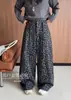 Pantalones de Pierna Ancha con Estampado de Leopardo Vintage Sueltos Adelgazantes Casuales Otoño 2025 Nuevos Engrosados Uso Diario Viaje Sensación Perezosa Relajada
