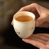Taza para Huevo de Dragón Orquídea con Esmalte Beige de Fábrica Taza de Té Kung Fu Personal Juego de Té de Cerámica de Alta Gama Taza Maestra Taza de Té