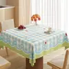 Toalha de Mesa Quadrada Dopamina Impermeável à Prova de Óleo Lavável Resistente ao Calor PVC Quadrada para Mesa de Jantar Estilo Ins para Mesa de Café em Casa