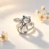 Anillo de Gato Piedra Lunar Transfronterizo Nuevo Modelo Gato de la Suerte Diseño de Nicho para Mujer Mascota Linda Anillo Estilo Ins Fuente de Suministro