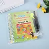 Novo Caderno de Caligrafia Russo Mágico Caneta que Apaga Caderno Rígido 3-6 Anos Treinamento Divertido com Caneta Versão Russa