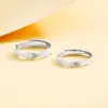 Anillo de Ola de Plata de Ley S925 Anillo de Pareja Eterno Par de Anillos para Hombre y Mujer Nicho Regalo de San Valentín Cumpleaños para Novia