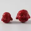 Cuentas espaciadoras de cabeza de Buda Guanyin, Buda Maitreya de cinabrio, accesorios, cuentas de engranaje de coche de color rojo cinabrio, material para bricolaje, accesorios Bodhi