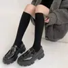 Calcetines de Algodón de Xinjiang 100% Algodón de Longitud Media para Mujer, Verano Transpirables Sin Costuras con Raya Vertical Finos Largos, Versátiles de Longitud Media