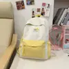 Mochila Fofa de Cores Contrastantes para Mulheres, Casual e Fofa, Mochila de Estilo Fresco com Grande Capacidade para Alunos do Ensino Fundamental, Médio e Universitário